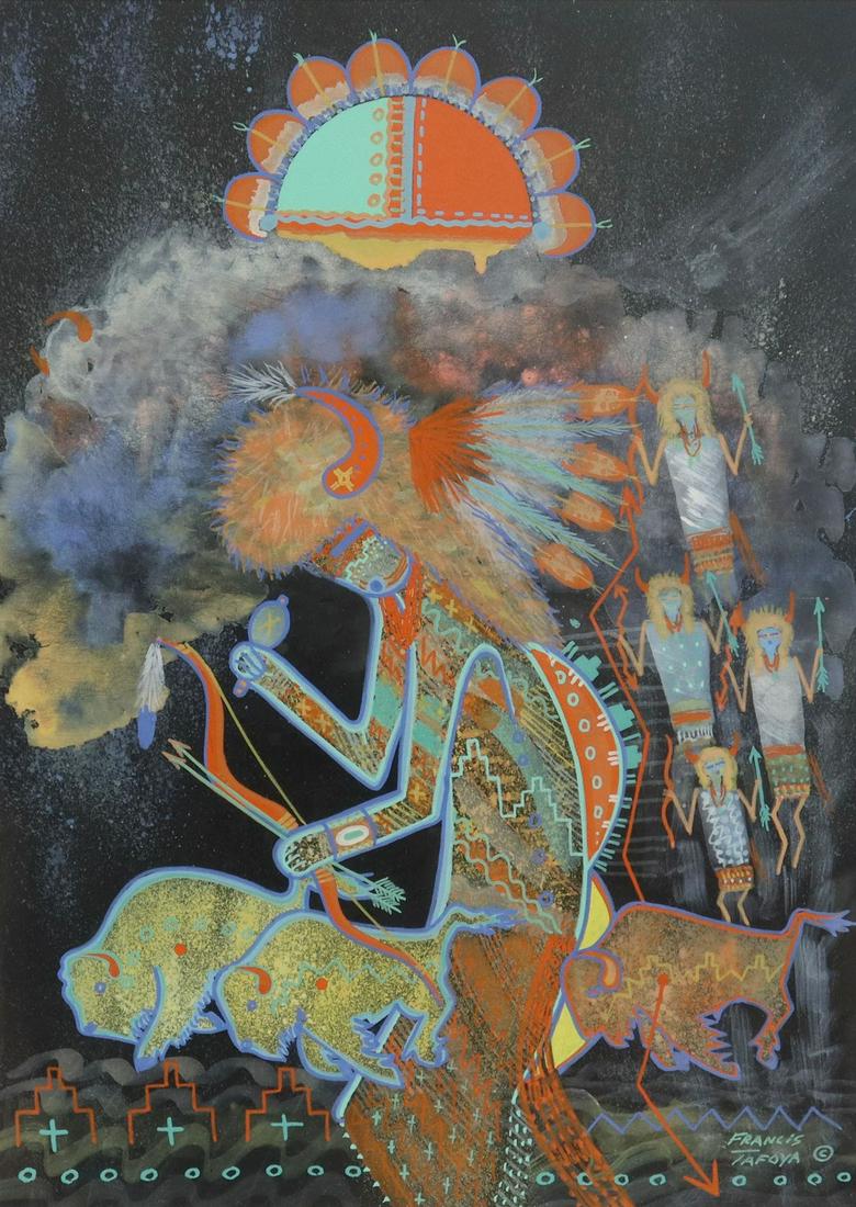 FRANCIS TAFOYA 1ST PLACE PAINTING, BUFFALO DANCER (1 of 5)