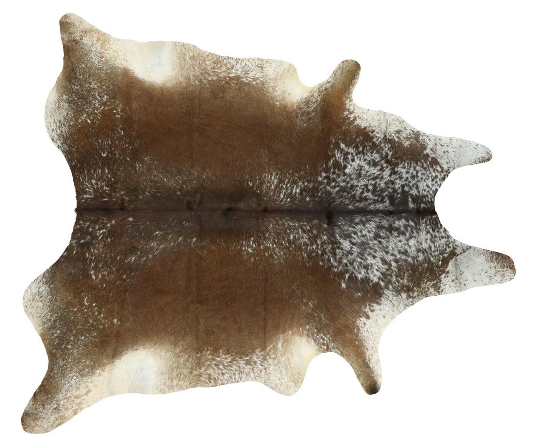 BRAZILIAN BROWN & WHITE COW HIDE, 95" X 91" (1 of 4)
