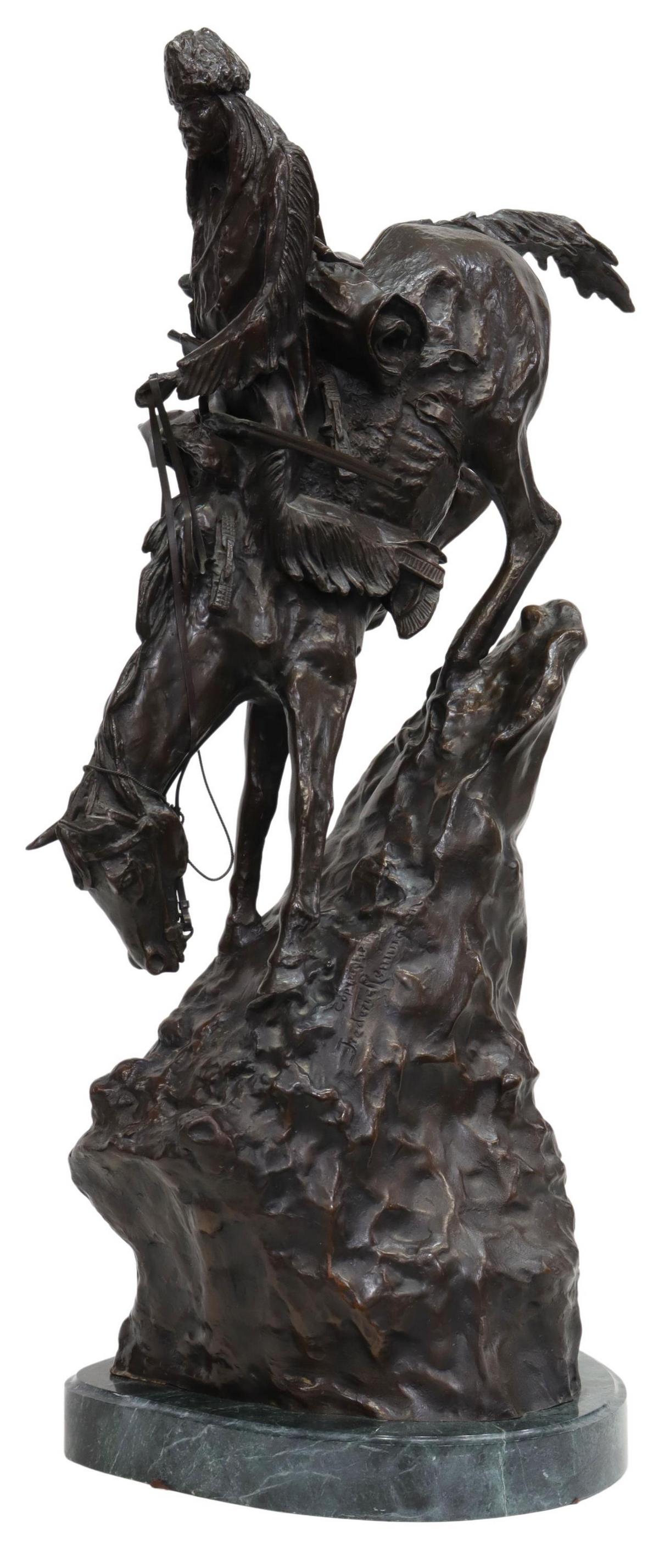 MOUNTAIN MAN BRONZE AFTER FREDERIC REMINGTON, 27"H (1 of 4)