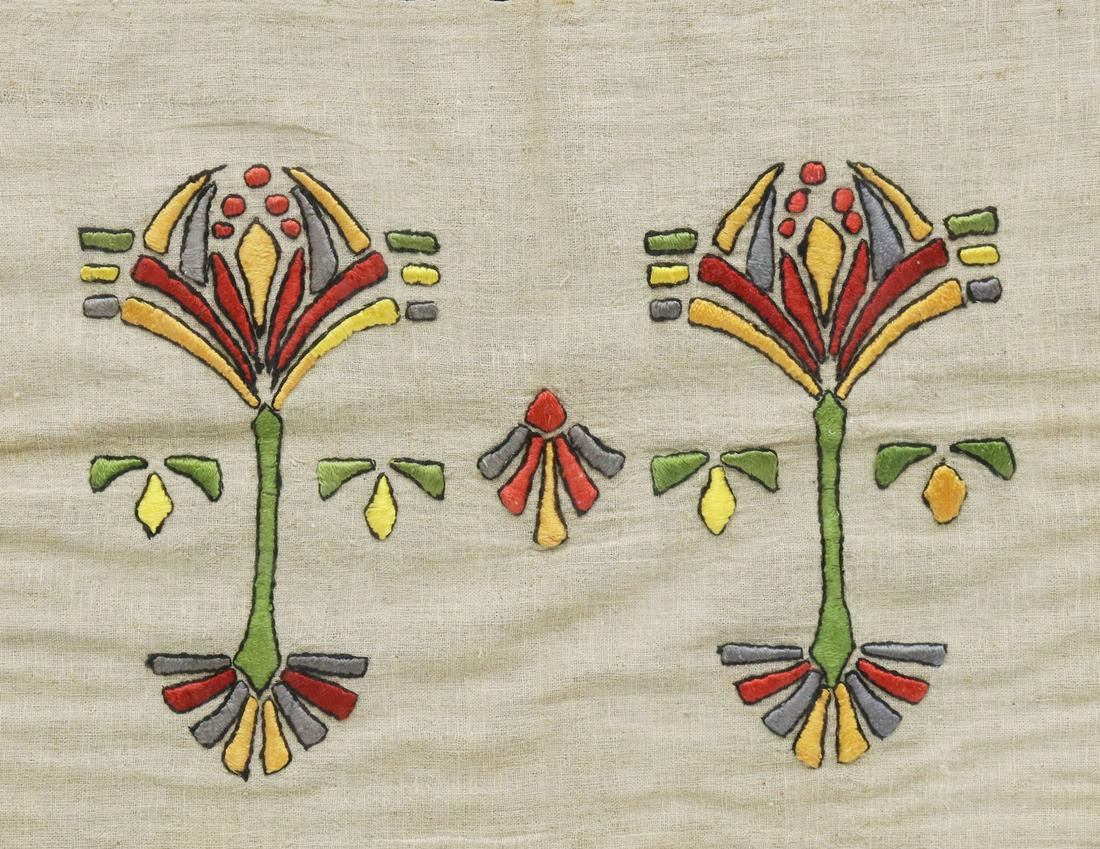 ARTS & CRAFTS EMBROIDERED LINEN TEXTILE (1 of 4)