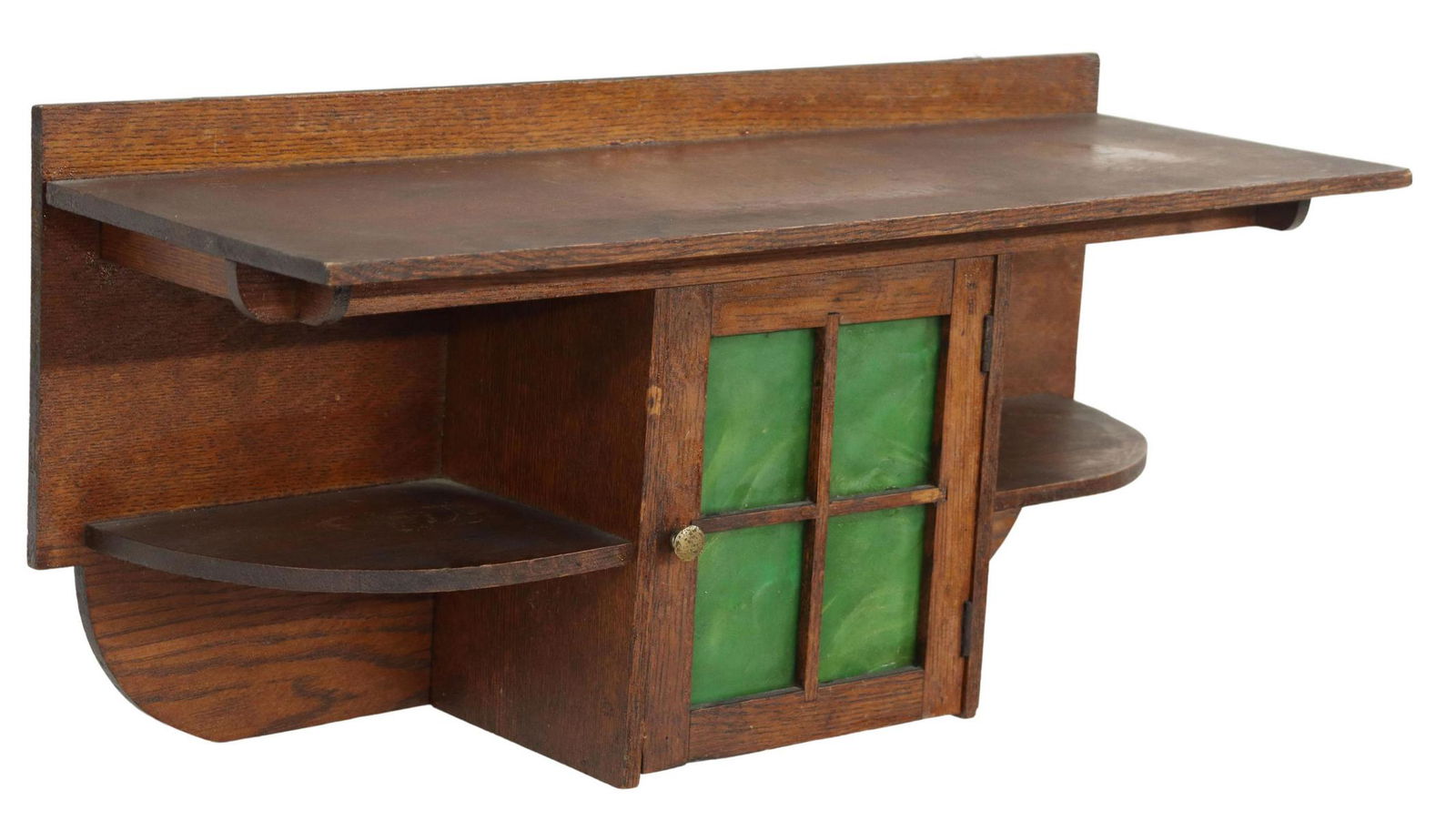 AMERICAN CRAFTSMAN OAK WALL-MOUNTED CURIO CABINET (1 of 4)