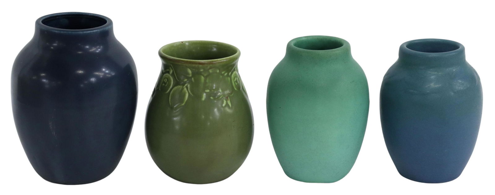 (4) ARTS & CRAFTS ROOKWOOD MATTE POTTERY VASES (1 of 4)