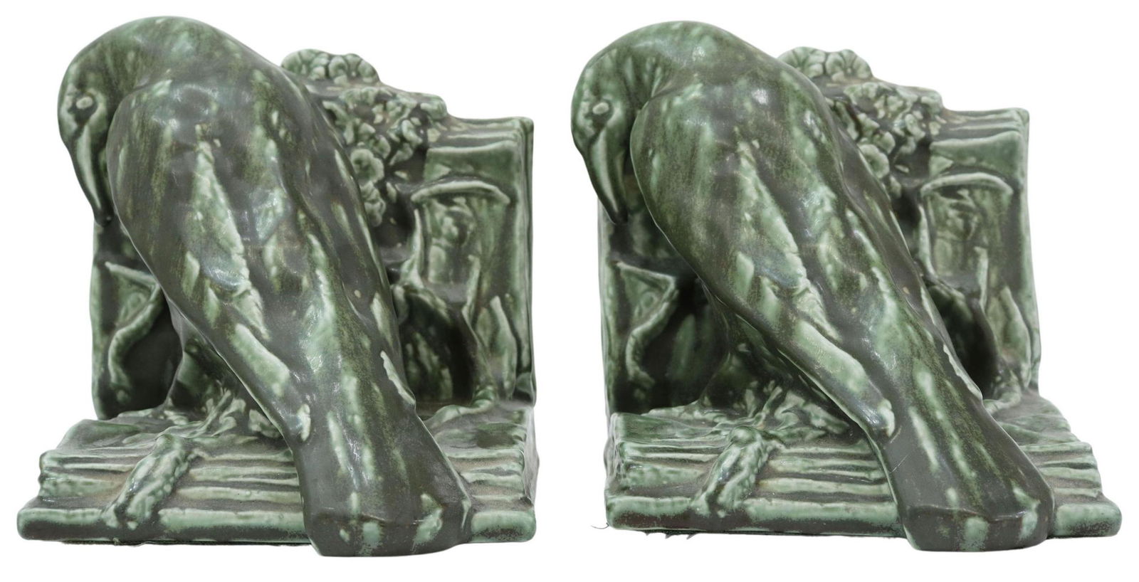 (2) LARGE ROOKWOOD POTTERY ROOK BOOKENDS, 2274 (1 of 6)