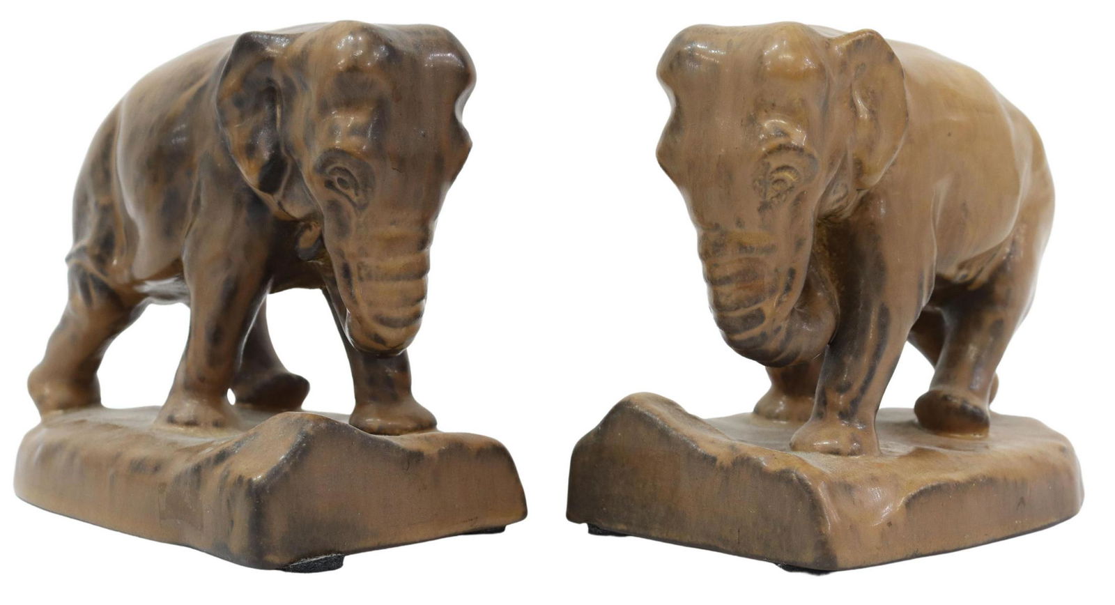 (2) ROOKWOOD POTTERY ELEPHANT BOOKENDS, 2444 D (1 of 5)