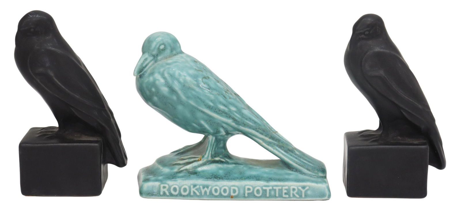 (3) ROOKWOOD POTTERY ROOK PAPERWEIGHTS 2921 & 6405 (1 of 3)