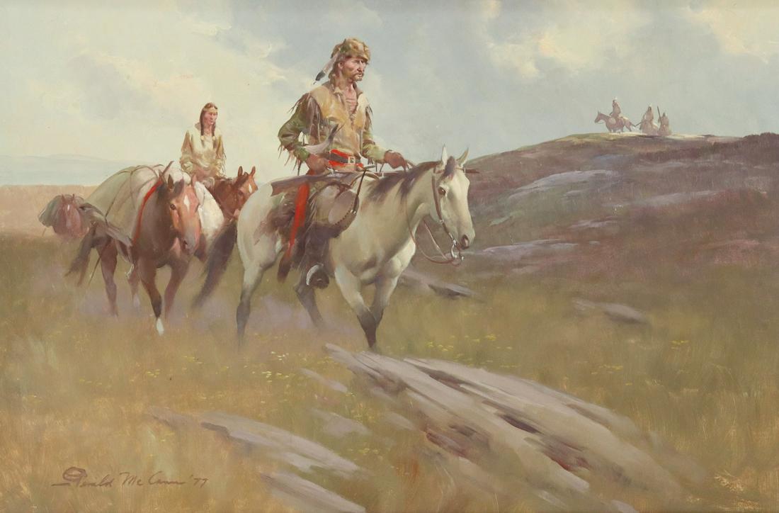 GERALD McCANN (1916-1995) THE TRAPPER, 20" X 30" (1 of 4)