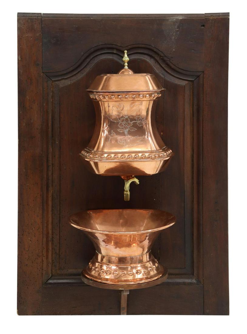 FRENCH PROVINCIAL COPPER & BRASS LAVABO FOUNTAIN (1 of 2)