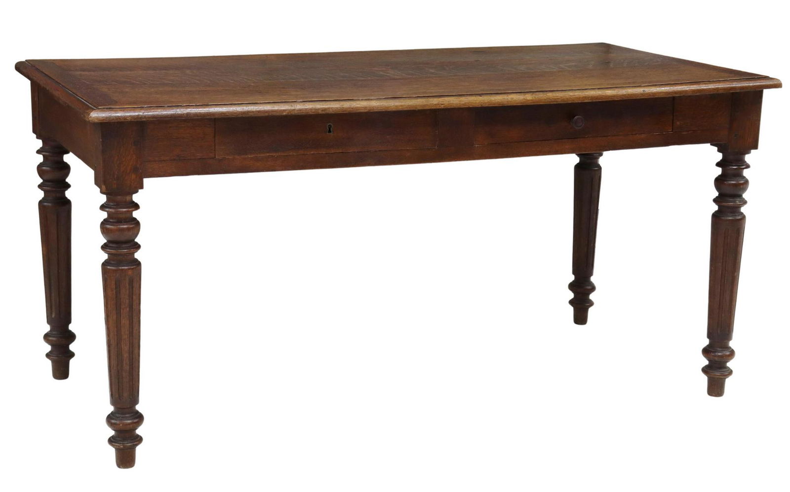 FRENCH PROVINCIAL OAK FARMHOUSE TABLE, 57"L (1 of 5)