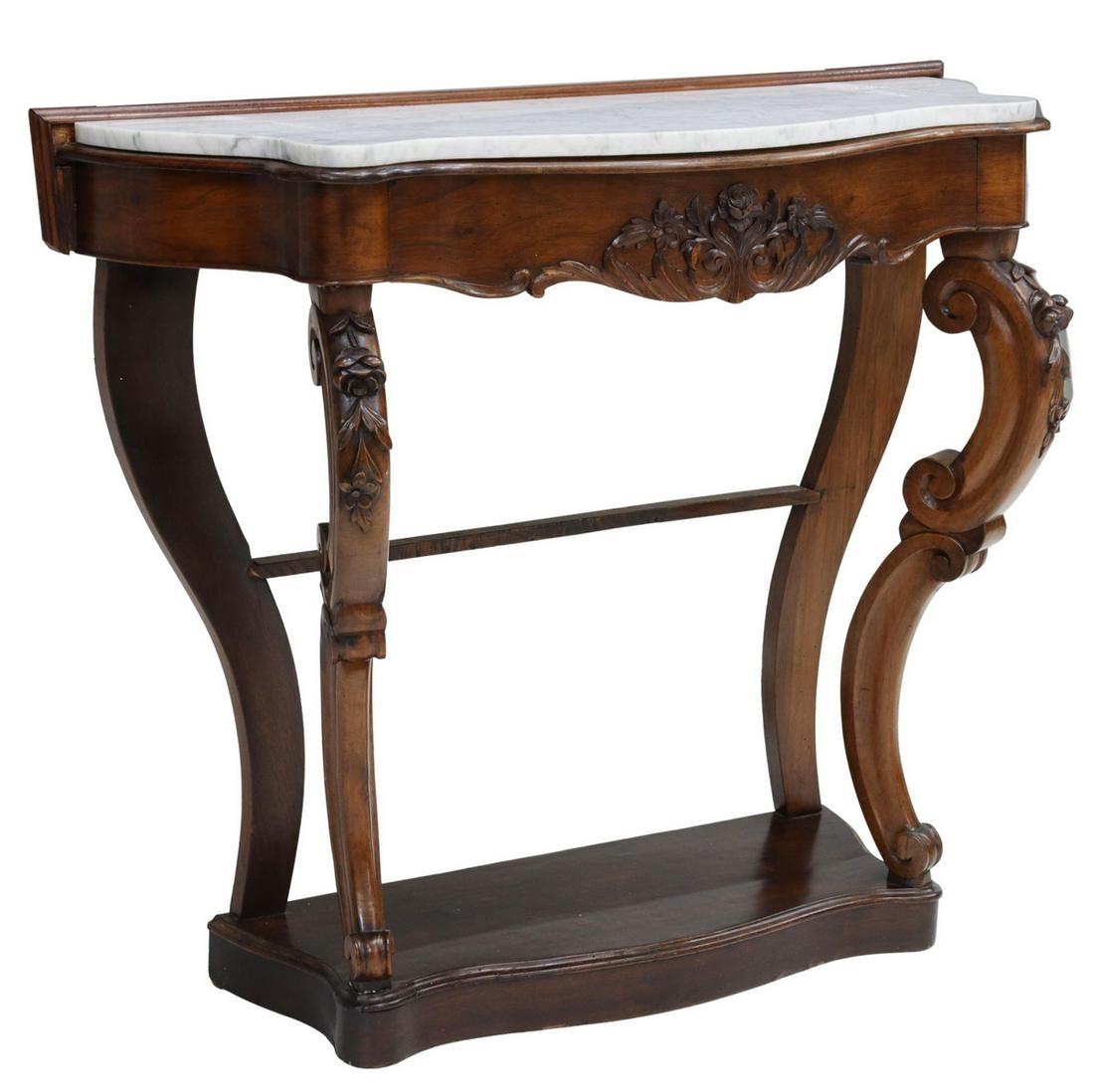FRENCH LOUIS XV STYLE MARBLE-TOP CONSOLE TABLE (1 of 5)