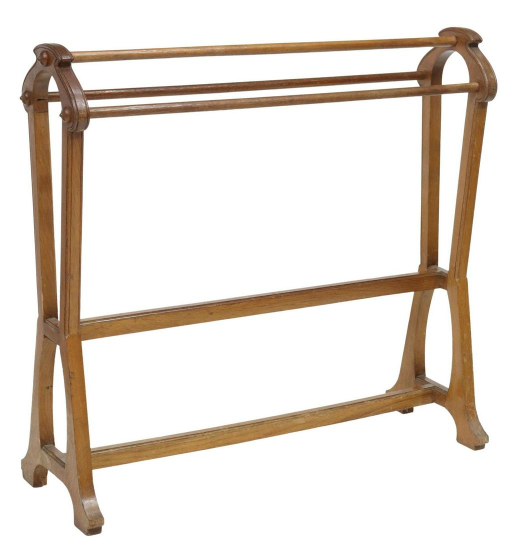 ARTS & CRAFTS OAK BLANKET OR QUILT RACK (1 of 3)