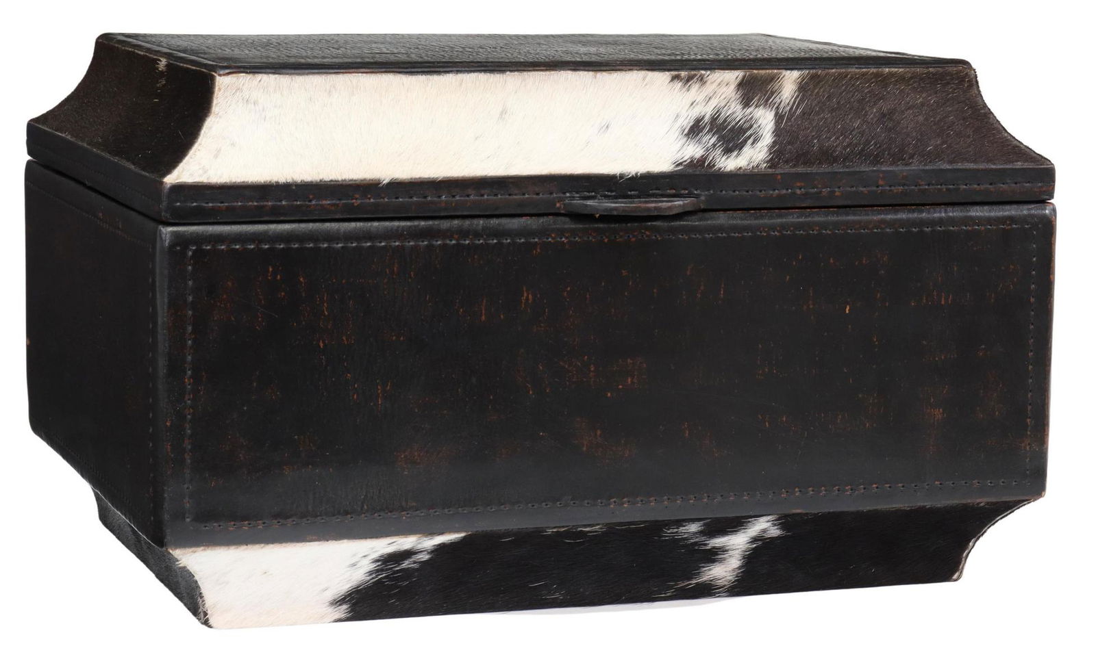 HOUSE OF MERCIER COWHIDE & LEATHER TABLE BOX (1 of 5)