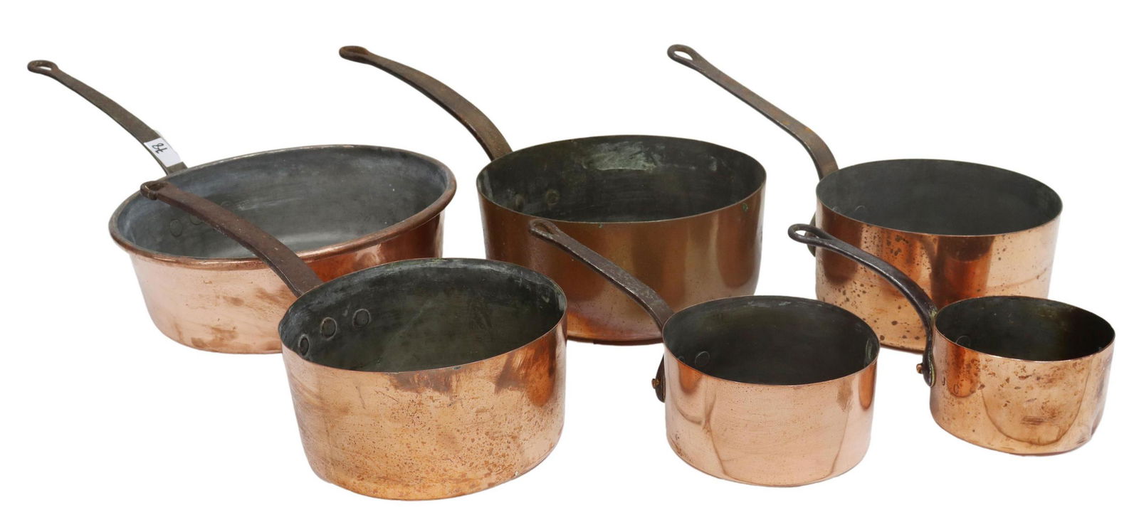 (6) FRENCH COPPER GRADUATED SAUCEPANS (1 of 4)