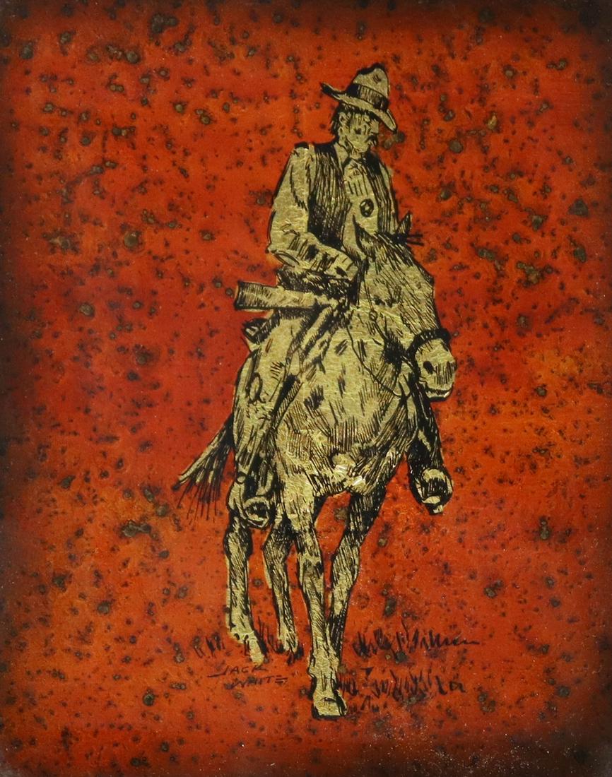 JACK WHITE (1933-2016) FOIL ART ON GLASS TRACKER (1 of 4)