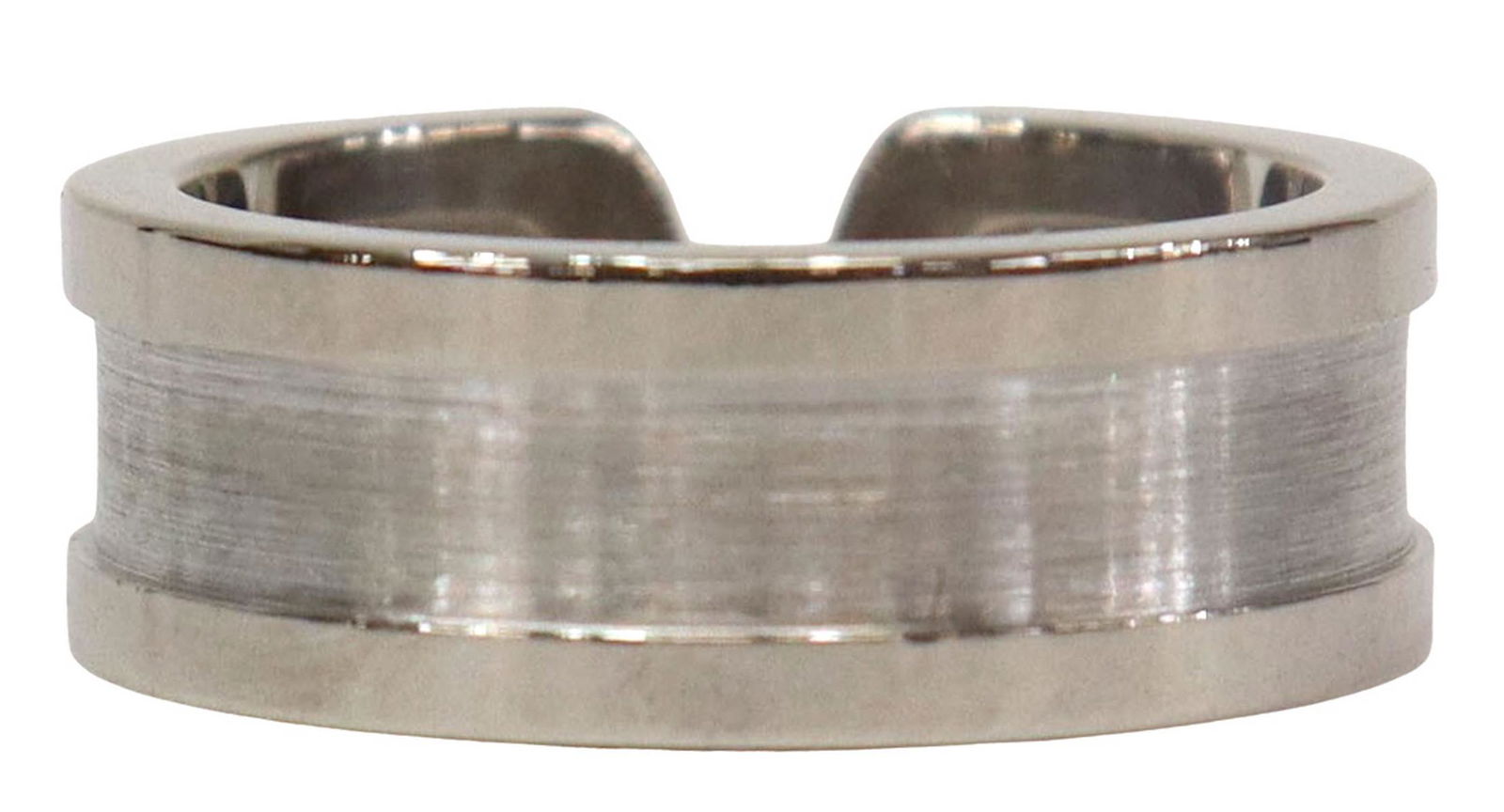 CARTIER 'C2' 18KT WHITE GOLD RING, SIZE 4: Cartier "C2" 18kt white gold ring, inside shank stamped 750, approx size 4, 7.0 grams Start Price: $150.00