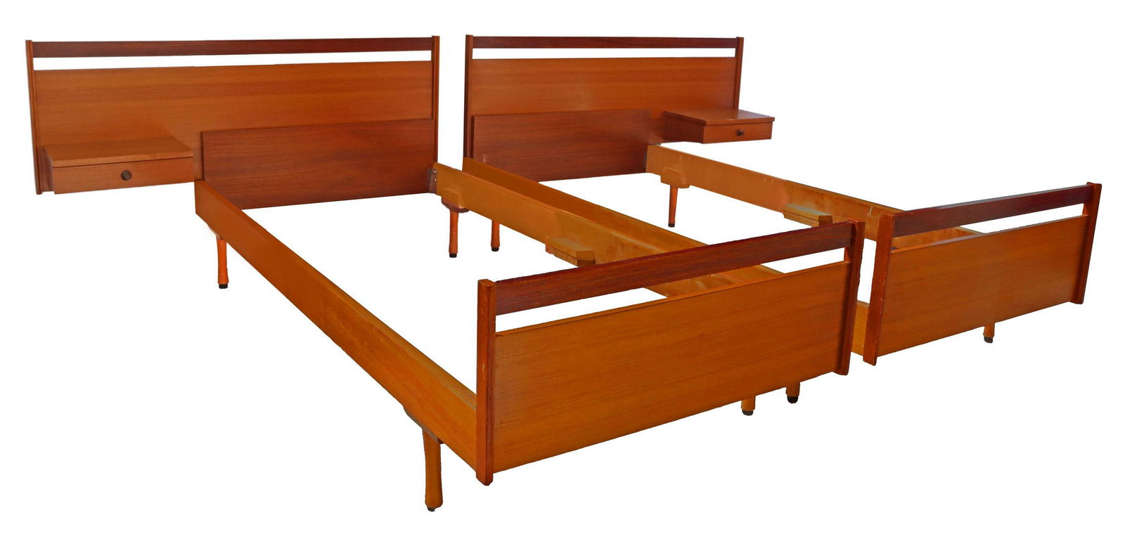 (2) ITALIAN MID-CENTURY MODERN TEAK BEDS (1 of 2)