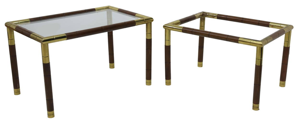 (2) Mid Century Modern Glass Top Coffee Tables