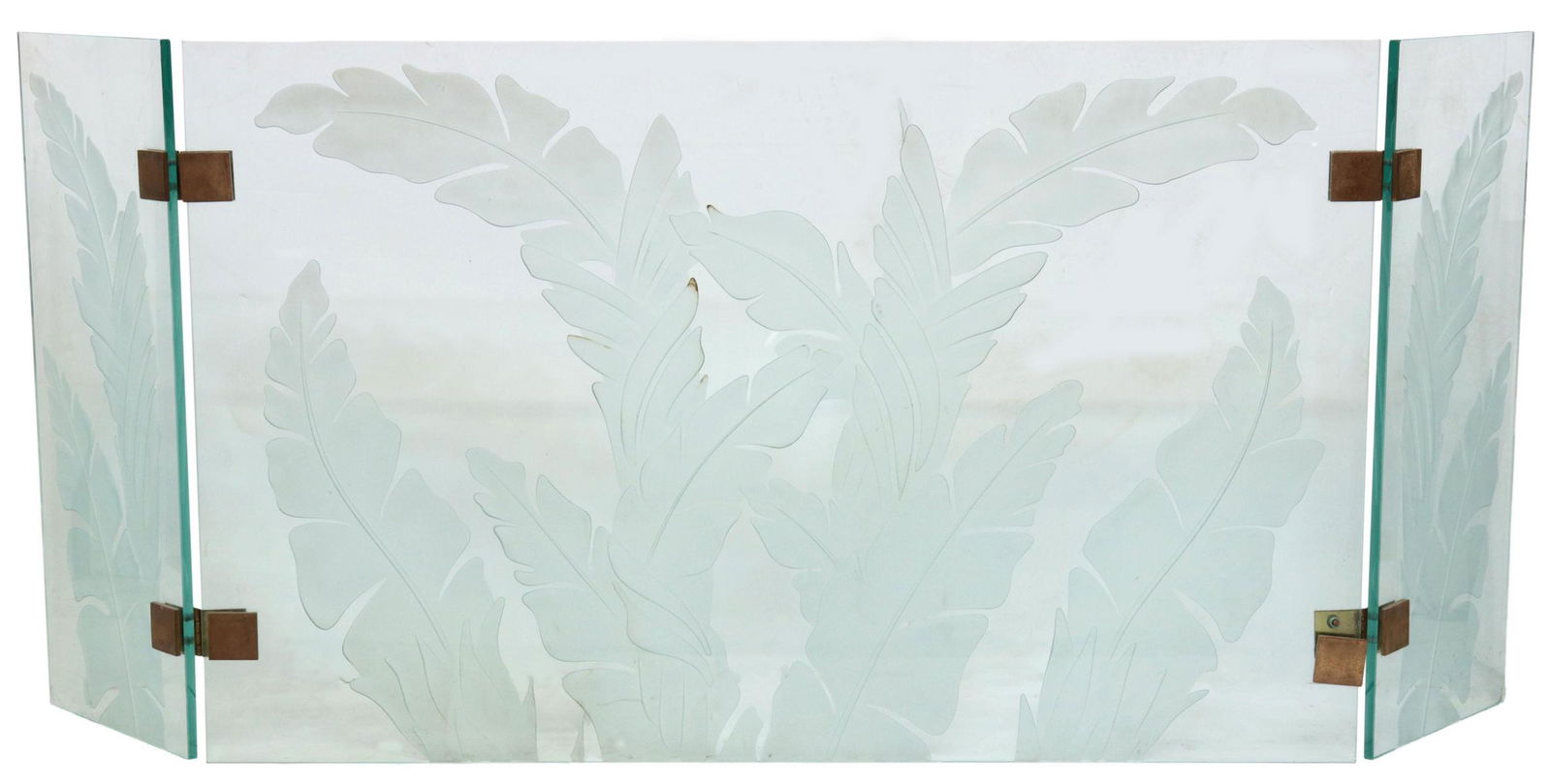 ART DECO STYLE ETCHED GLASS 3-PANEL SCREEN (1 of 2)