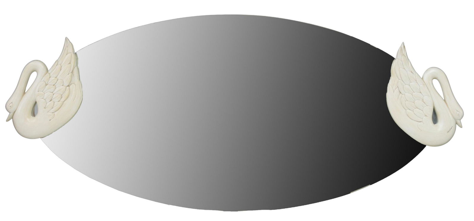 LARGE SERGIO LONGONI SWAN OVAL WALL MIRROR (1 of 5)
