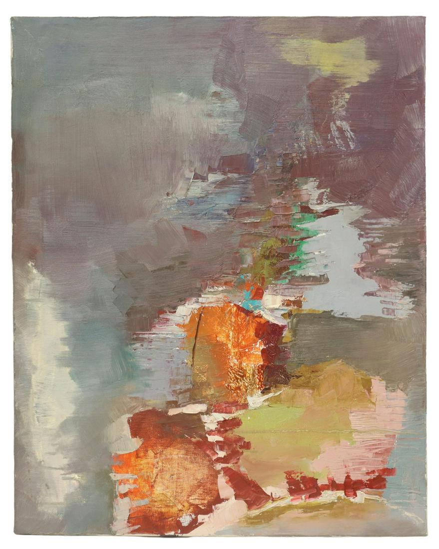 LAU CHUN (ATTRIB.) ABSTRACT PAINTING, 30" X 24" (1 of 2)