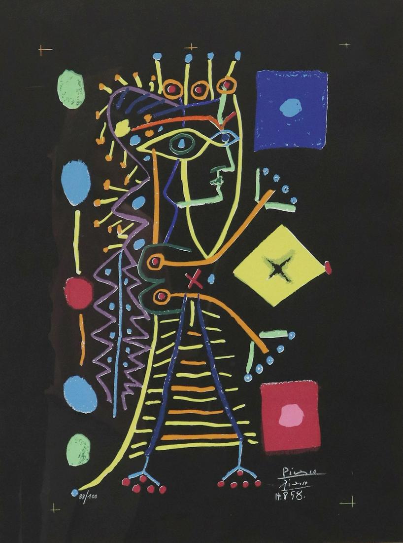 PABLO PICASSO (D.1973) LA FEMME AUX DES LITHOGRAPH (1 of 5)