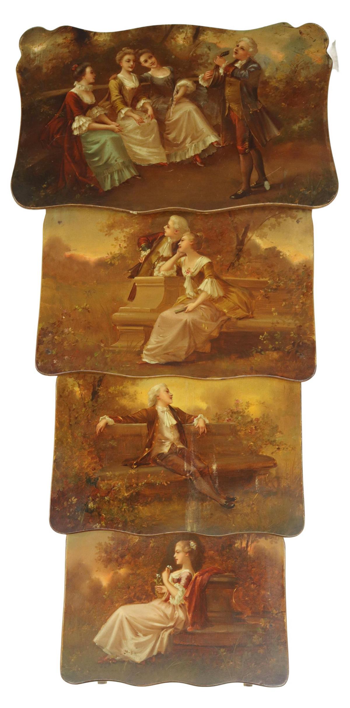 (4) FRENCH VERNIS MARTIN STYLE NESTING TABLES (1 of 5)