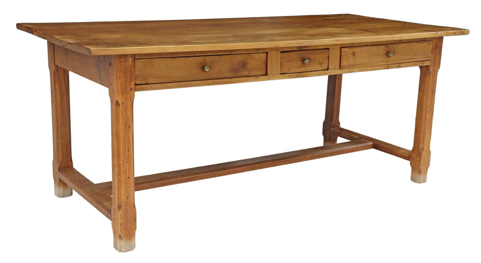 FRENCH PROVINCIAL FRUITWOOD FARMHOUSE TABLE, 72"L (1 of 5)