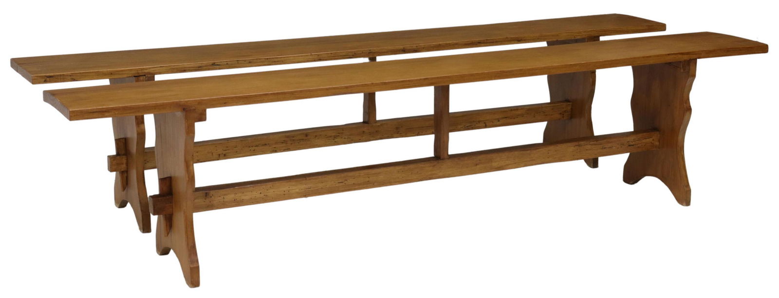 (2) FRENCH PROVINICAL FRUITWOOD FARMHOUSE BENCHES (1 of 4)