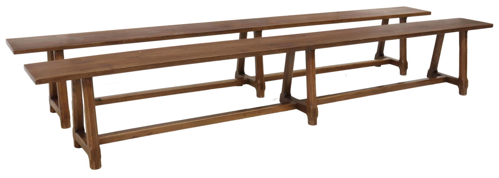 (2) FRENCH PROVINCIAL FARMHOUSE BENCHES, 112"L (1 of 4)