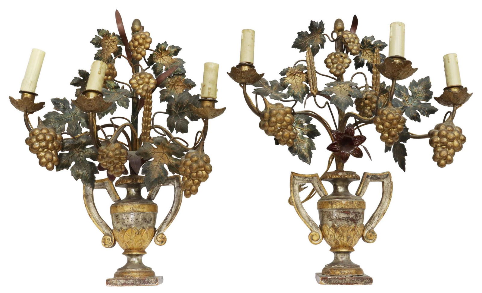 (2) FRENCH ECCLESIASTICAL SILVER GILT ALTAR LIGHTS (1 of 2)