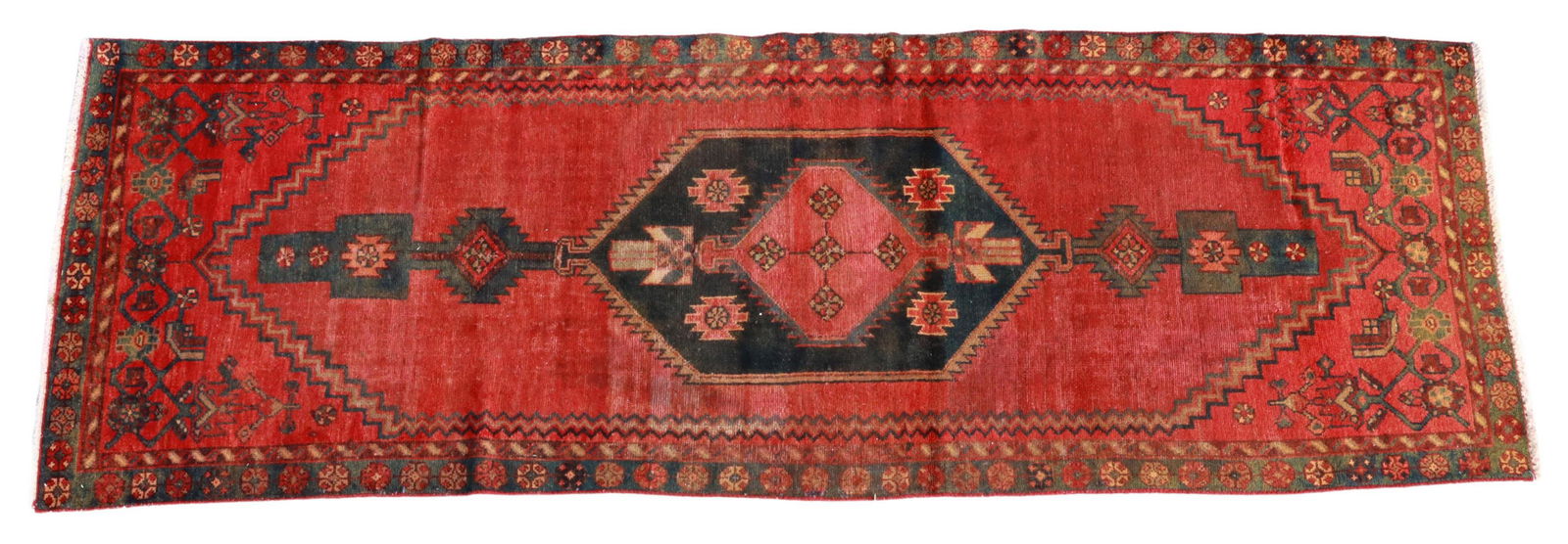 HAND-TIED PERSIAN SERAPI RUNNER 9'6.75" X 3'2.75" (1 of 3)