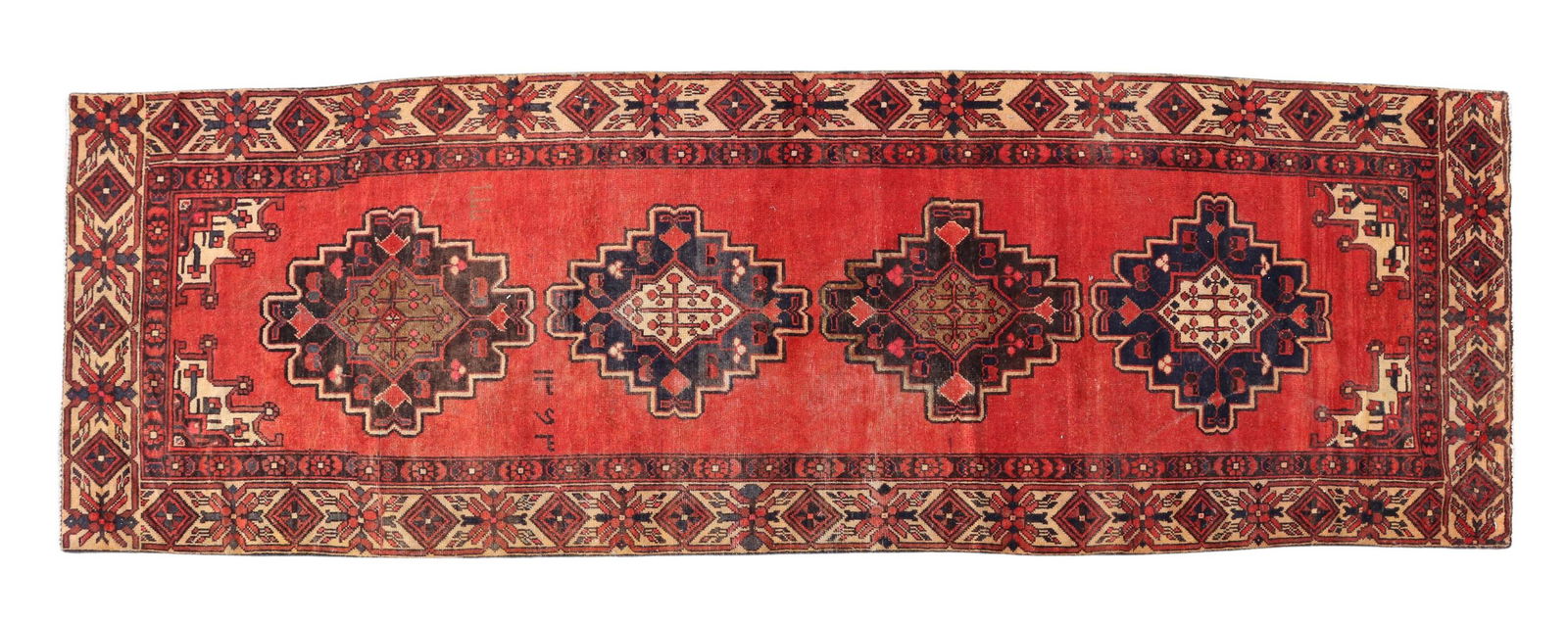HAND-TIED PERSIAN KOLIA RUNNER, 11'10.5" X 3'10.5" (1 of 5)