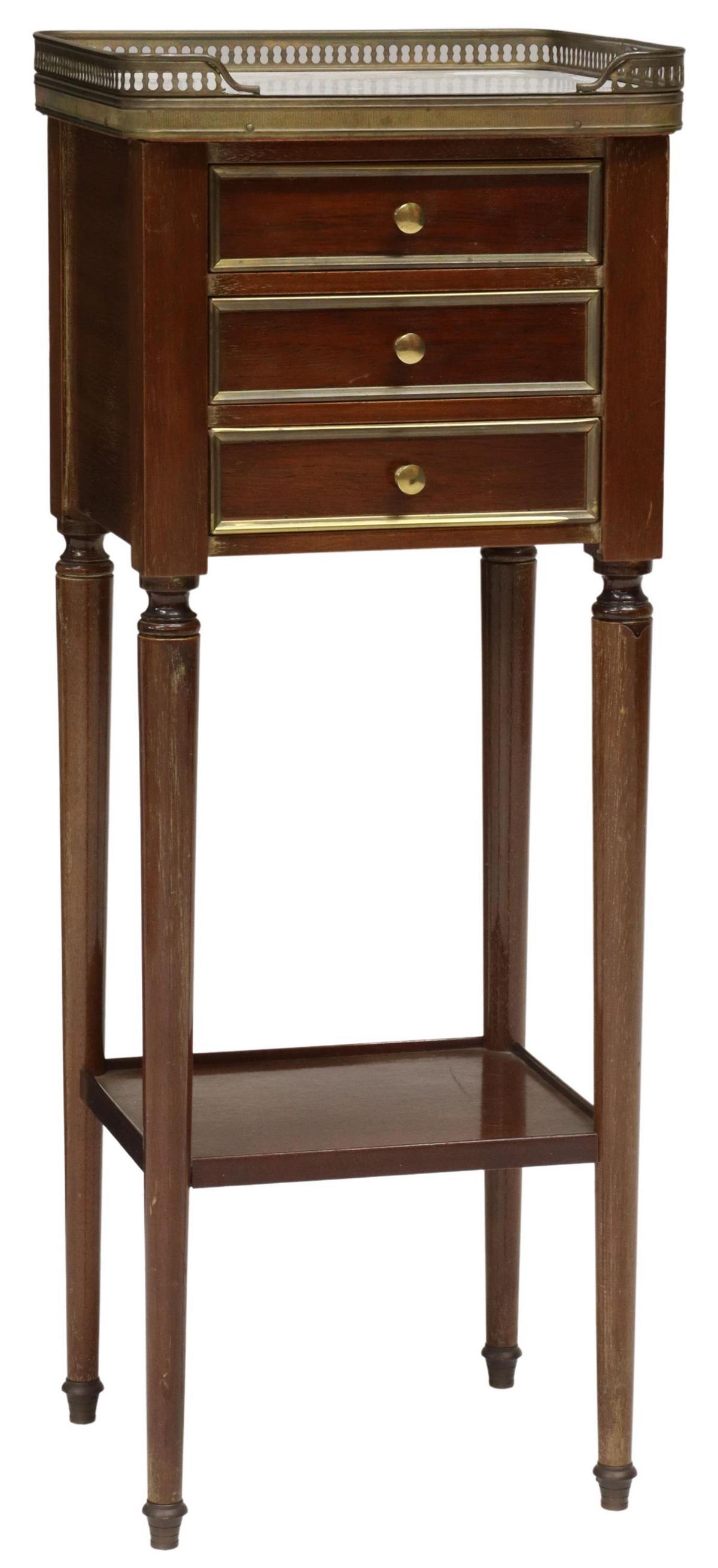 FRENCH LOUIS XVI STYLE MARBLE-TOP MAHOGANY STAND (1 of 5)