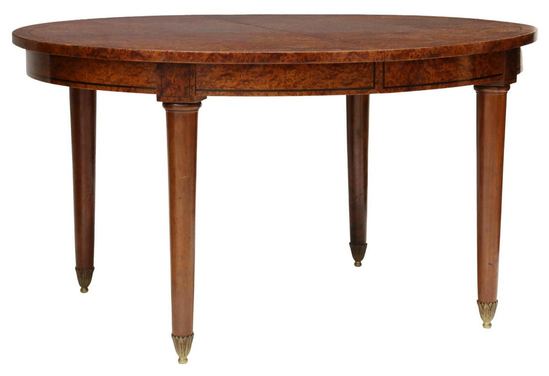 FRENCH LOUIS XVI STYLE BURLWOOD EXTENSION TABLE (1 of 5)