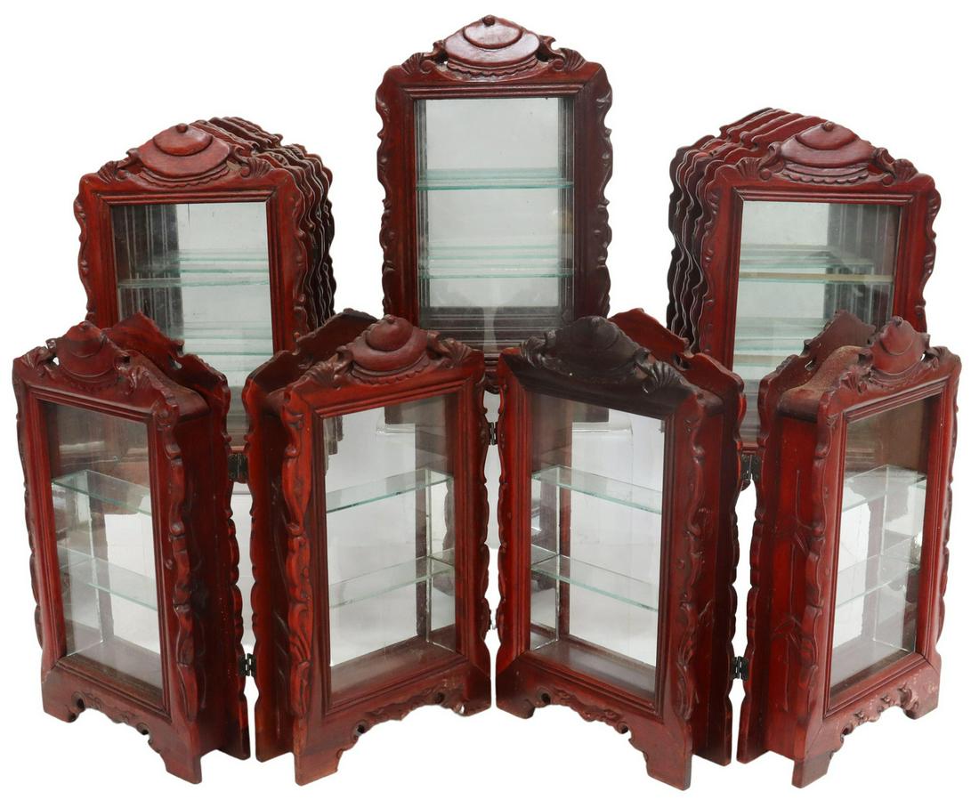 (4) CHINESE ROSEWOOD FOLDING TABLE CURIO CABINETS (1 of 5)