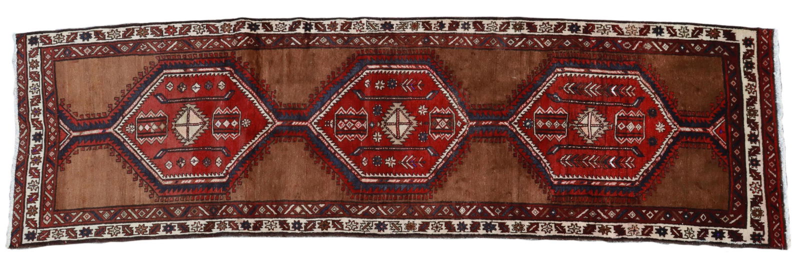 HAND-TIED PERSIAN SERAPI RUNNER 9'0.25" X 3' (1 of 3)