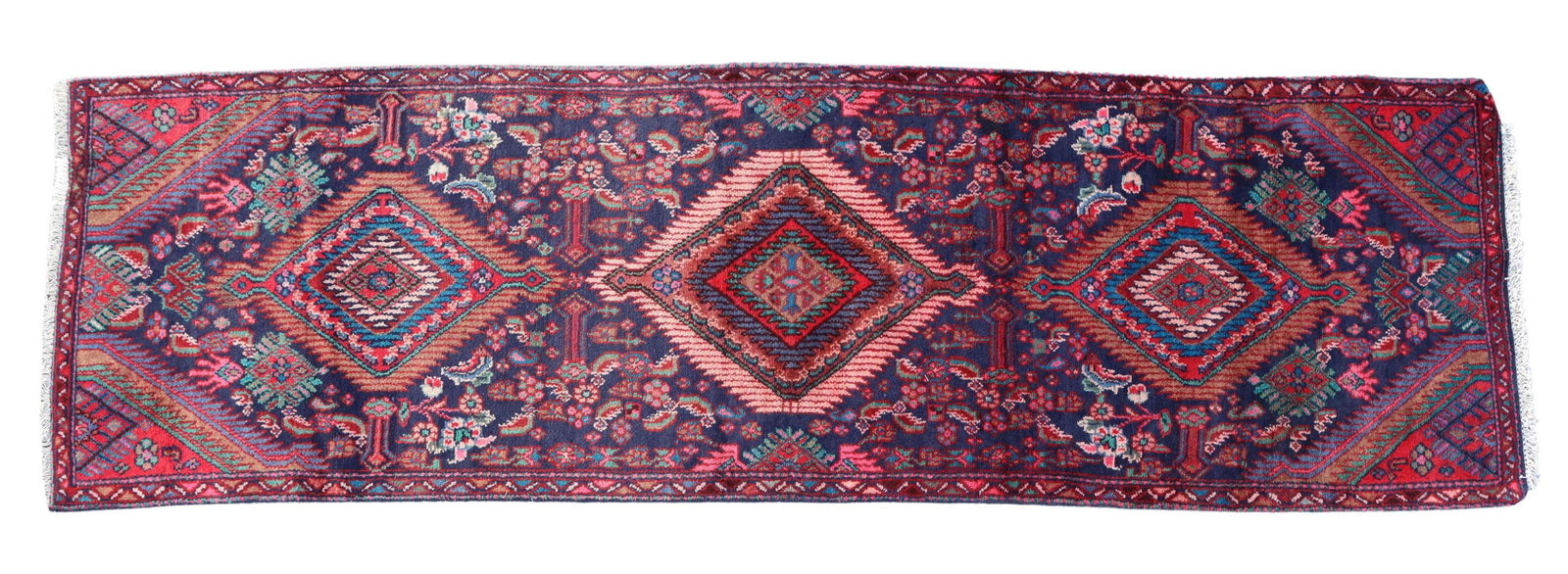 HAND-TIED PERSIAN KAZAK RUNNER, 8'7" X 2'7.5" (1 of 3)