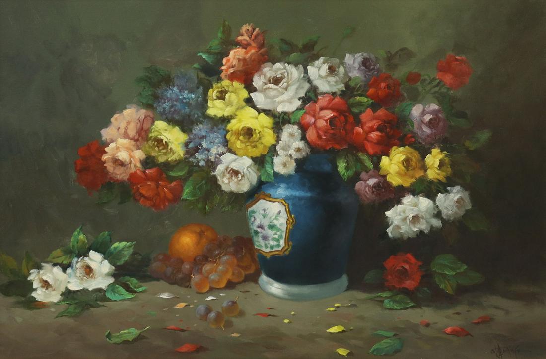 DOMINGO FLORAL STILL LIFE PAINTING, 24" X 36" (1 of 4)