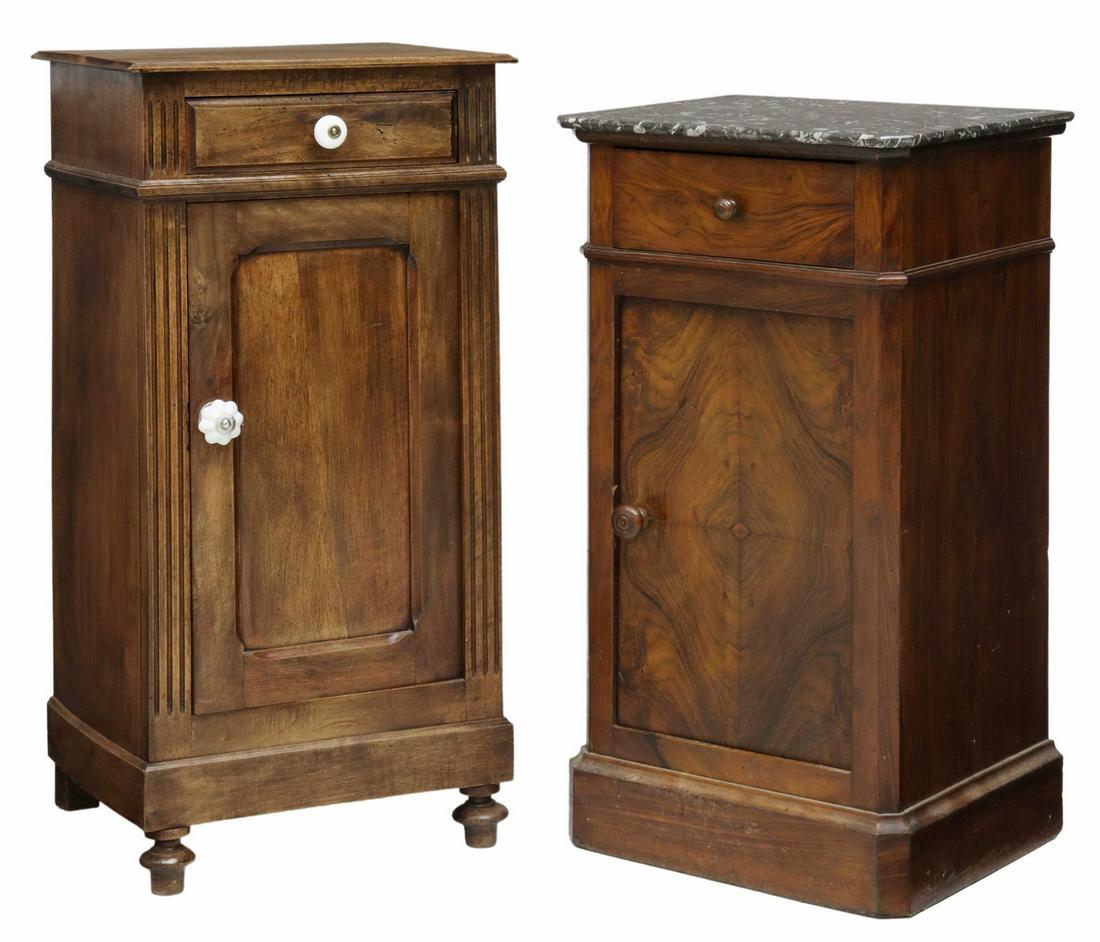 2) FRENCH LOUIS PHILIPPE & WALNUT BEDSIDE CABINETS (1 of 7)