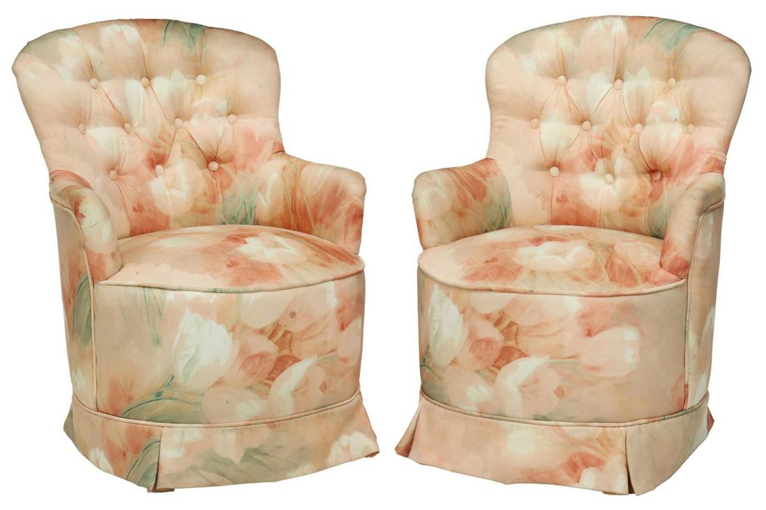 (2) FRENCH FLORAL UPHOLSTERED ARMCHAIRS (1 of 3)