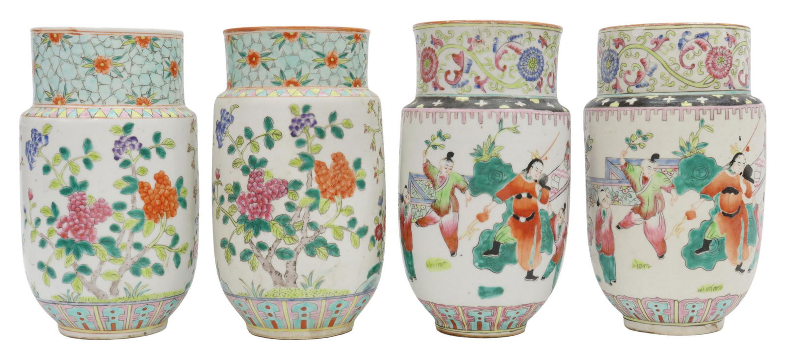 (4) CHINESE HAND-PAINTED PORCELAIN VASES (1 of 4)