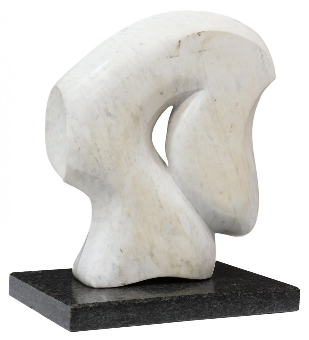 CARVED MARBLE ABSTRACT HORSE HEAD SCULPTURE (1 of 4)