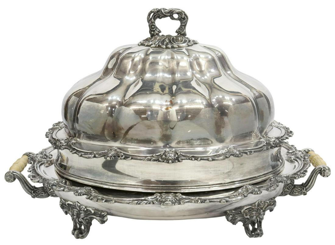 ENGLISH SILVERPLATE VENISON DISH WITH COVERED DOME (1 of 6)