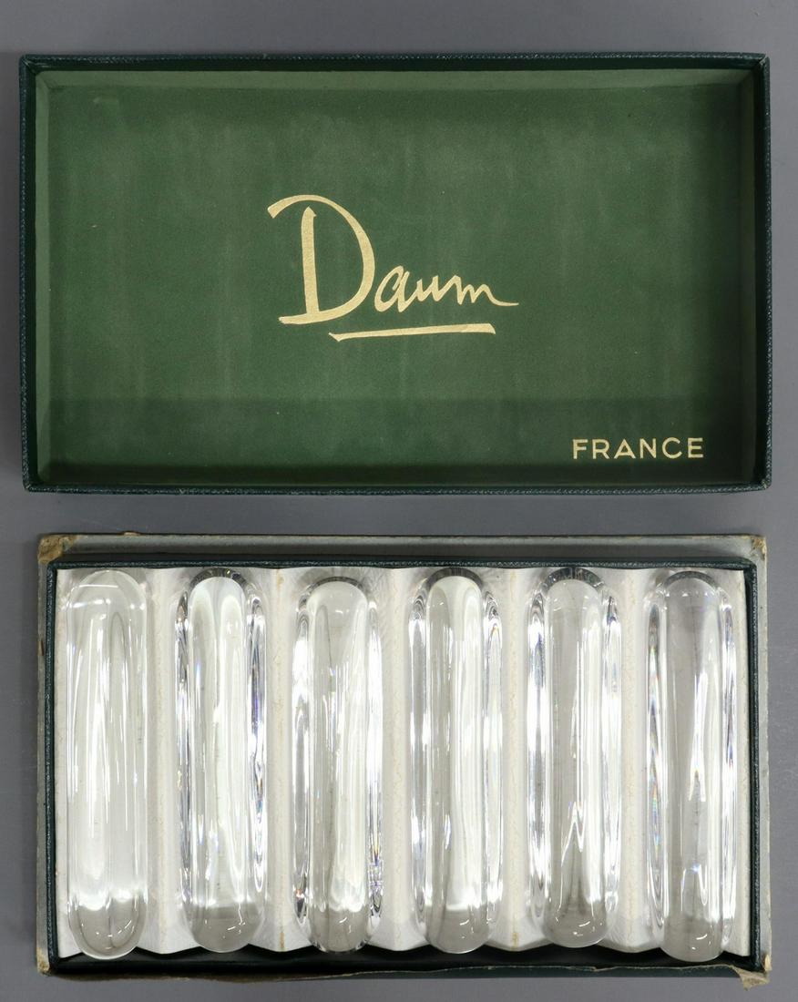 (6) FRENCH DAUM CRYSTAL KNIFE RESTS IN BOX (1 of 3)