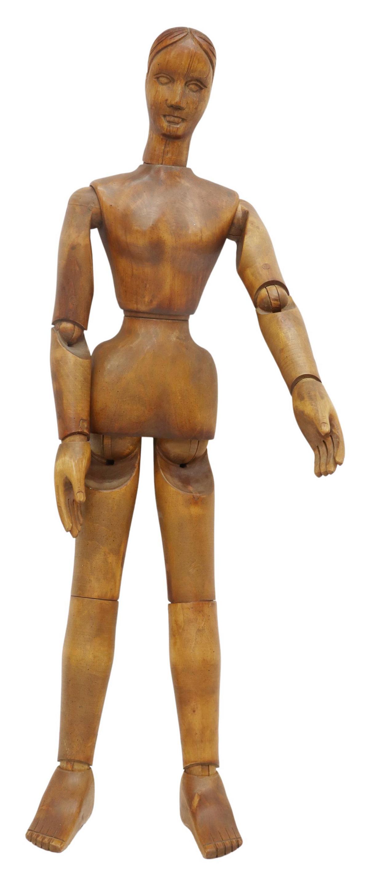 LARGE ARTICULATED ARTIST'S MANNEQUIN, SPAIN, 32"L (1 of 4)