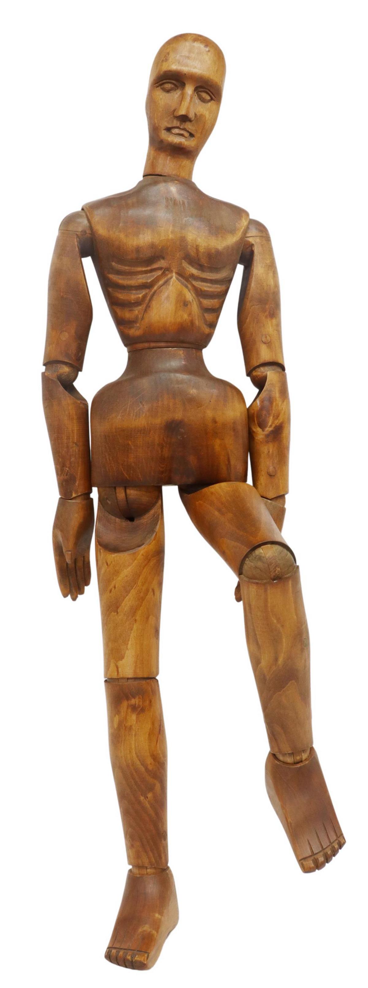 LARGE ARTICULATED ARTIST'S MANNEQUIN, SPAIN, 32"L (1 of 4)