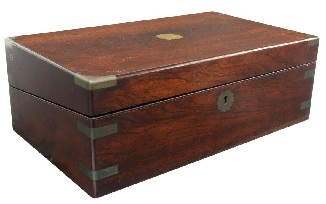 ENGLISH ROSEWOOD WRITING SLOPE/ TRAVEL DESK (1 of 7)
