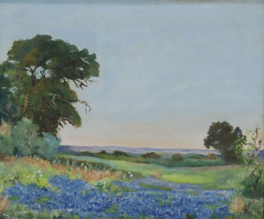 TEXAS BLUEBONNETS PAINTING SIGNED CROCKETT (1 of 4)