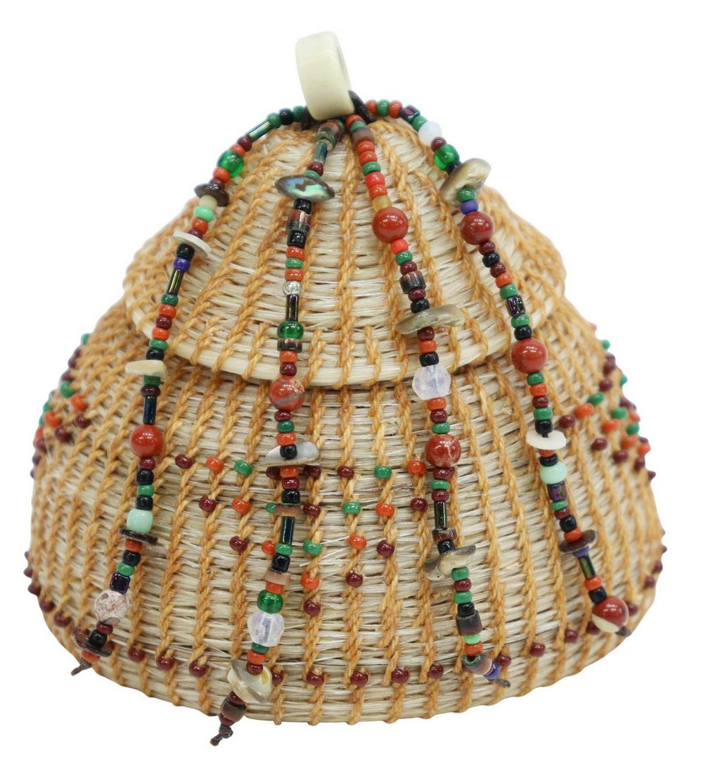 LINDA AGUILAR (ATTRIB.) WOVEN HORSEHAIR BASKET (1 of 4)