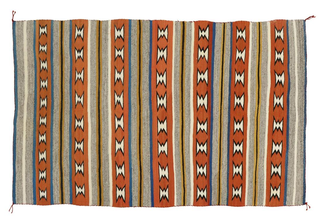 HAND-TIED NAVAJO BANDED CHINLE RUG, 6'7" X 3'7" (1 of 3)