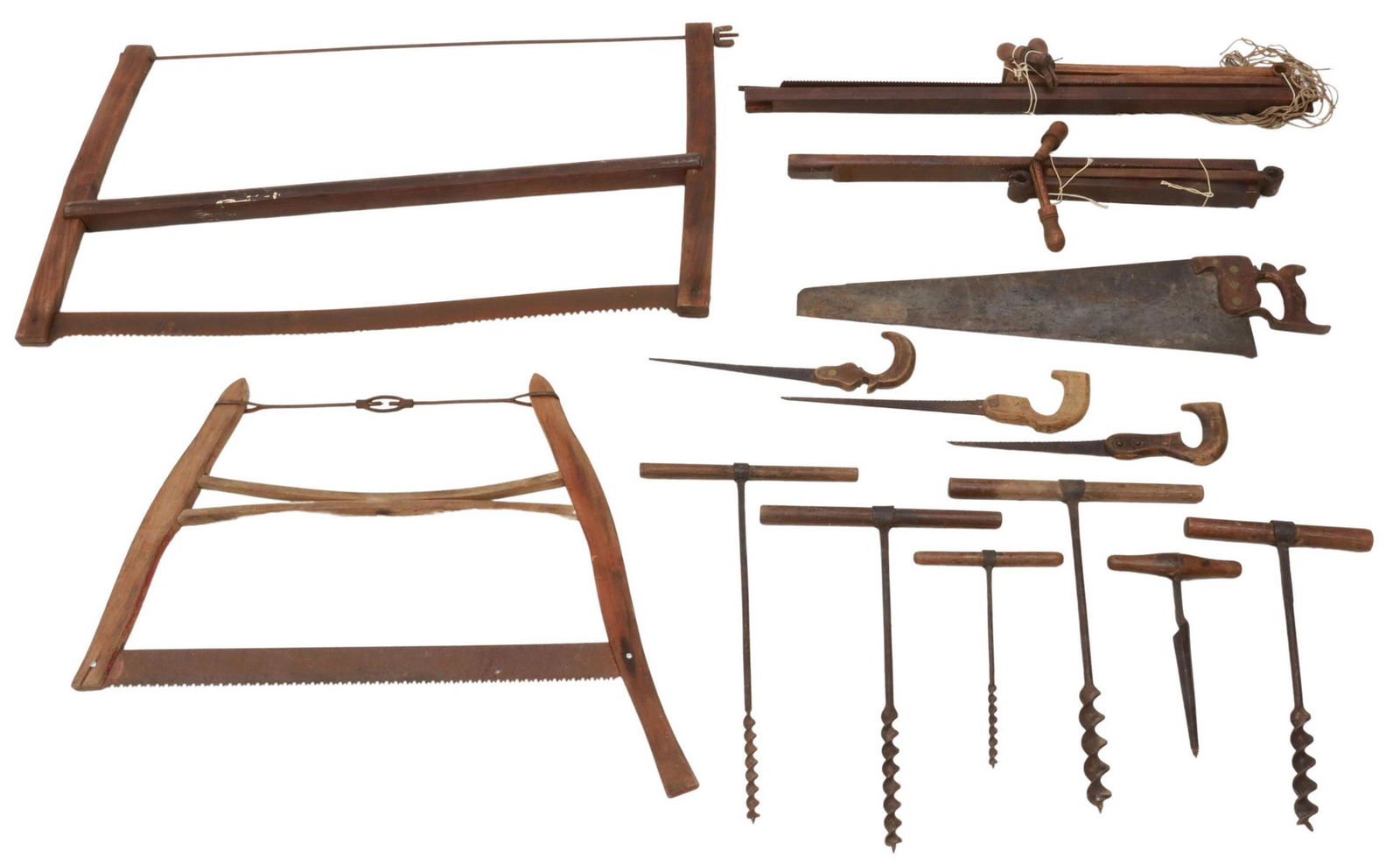 (LOT) ANTIQUE WOODWORKING TOOLS & BASKETS (1 of 4)